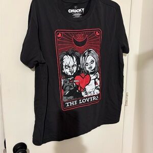 Ripple Junction Black Tee with Red and White Graphic